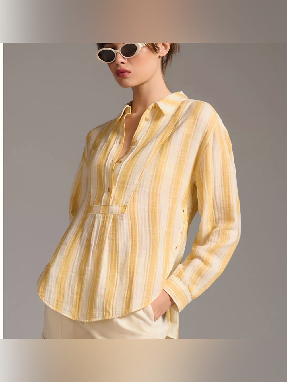 Anthropologie Yellow Tunic Top